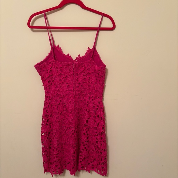 Sale! New Fuchsia Lace Dress w/ Adjustable Straps and Lining  & Back Zipper - Picture 4 of 5